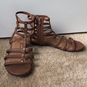 Brown strappy gladiator sandals